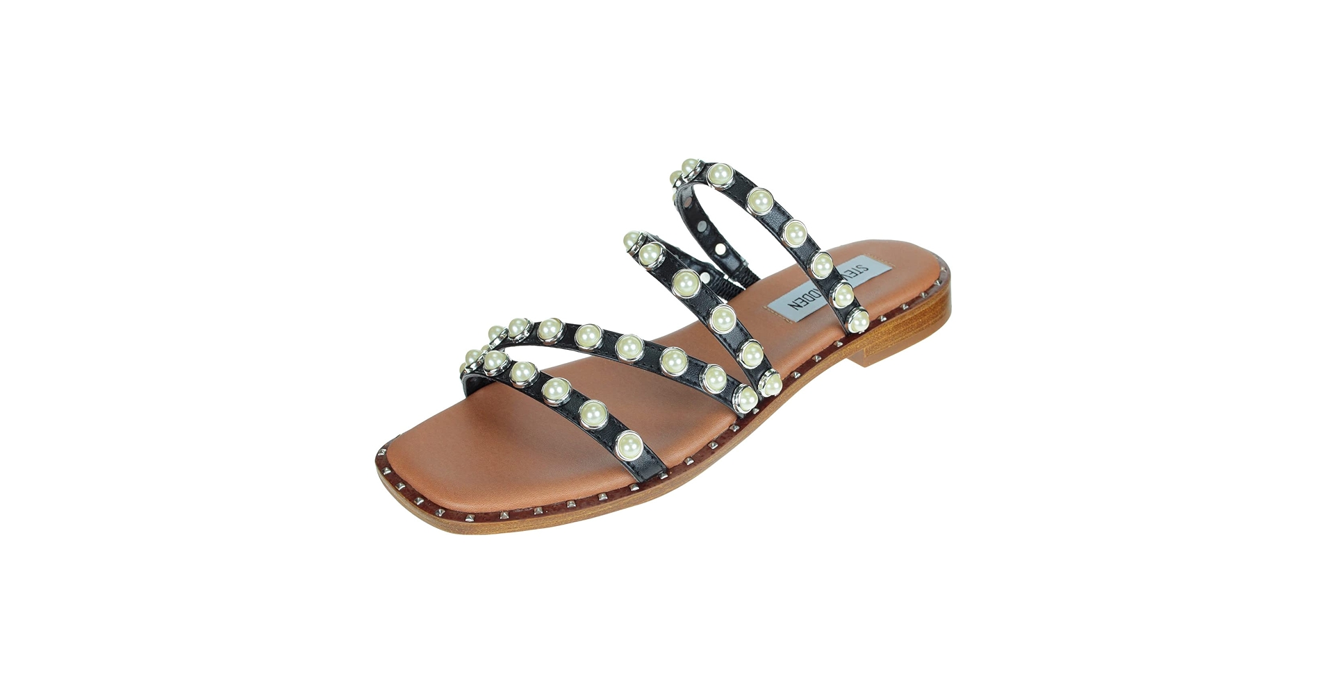 Amazon.com | Steve Madden Women's Black Skyler Flat Sandal